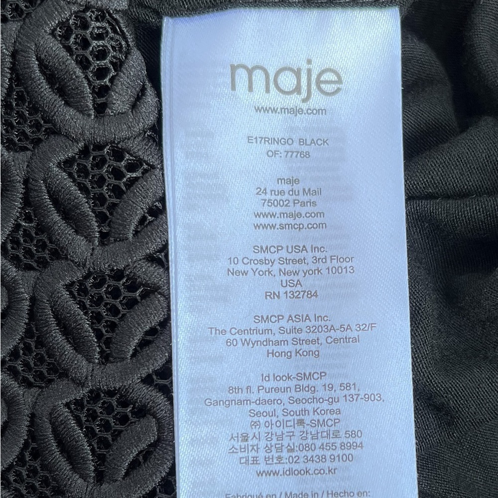 MAJE Black Ringo Basket Weave Lace Flare Dress Small, 1 - Picture 7 of 10
